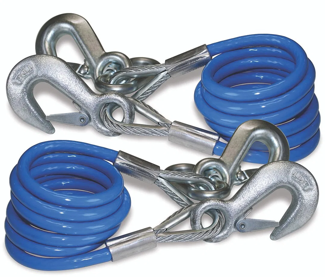 643-2 – ROADMASTER Trailer Safety Cable, 6000 Pound Rated 68 Inch Length Galvanized Steel With Double Snap Hook Coile...